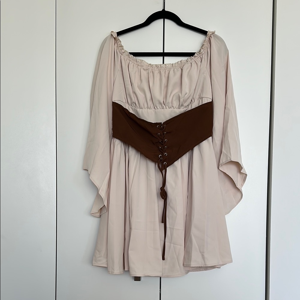 Elegant Cream and Brown Women's Top